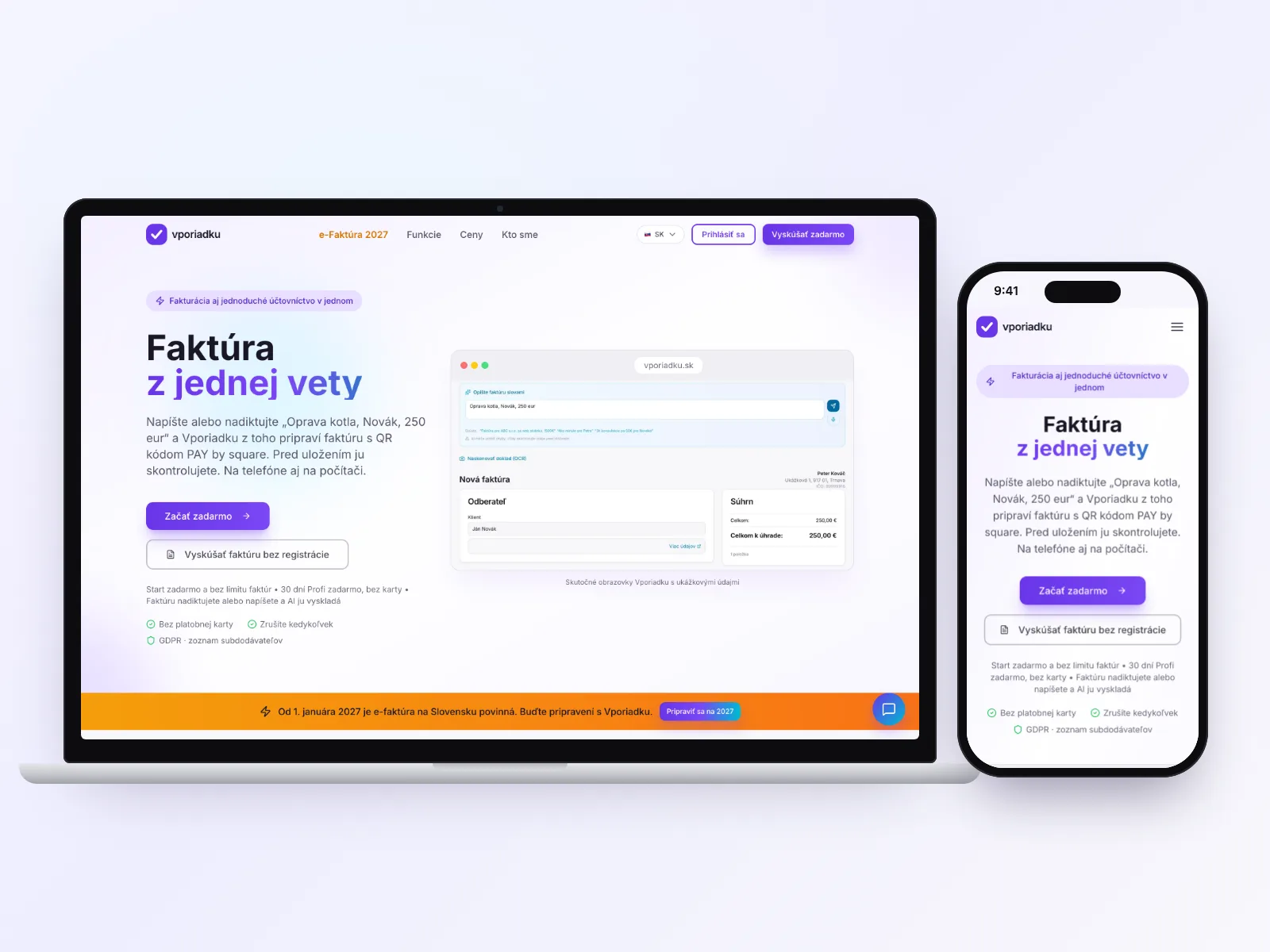vporiadku: Our invoicing SaaS, live in Slovakia